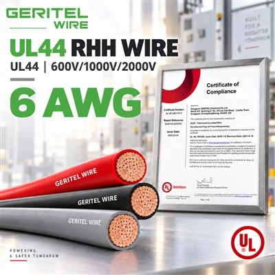 Cable termoestable de cobre del cable de alimentación de 6 AWG RHH 600V 1000V 2000V