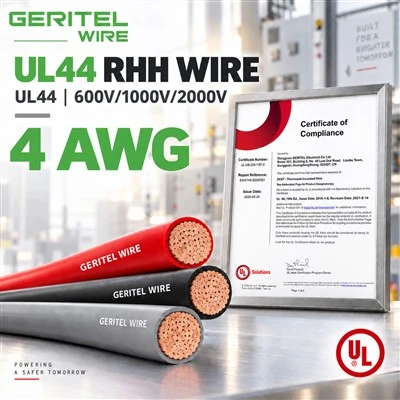 Cable UL44 del cobre RHH de 4 AWG para los alimentadores industriales y los cuartos eléctricos